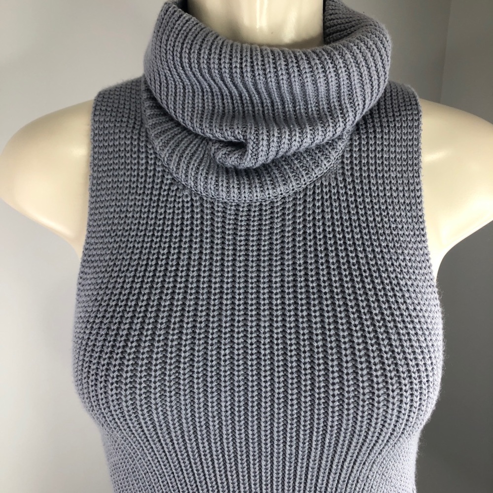 NWOT HAODUOYI grey/blue textured knit dress  M - Picture 9 of 9
